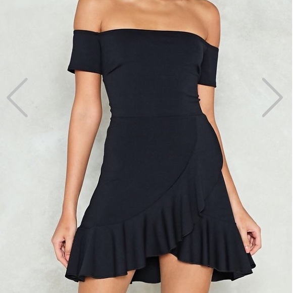 Nast Gal black ruffle mini dress - Picture 2 of 2